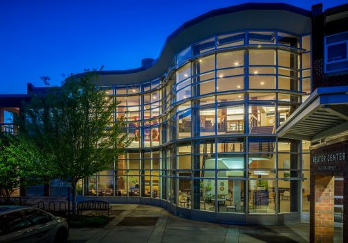 Reuter Center exterior at night